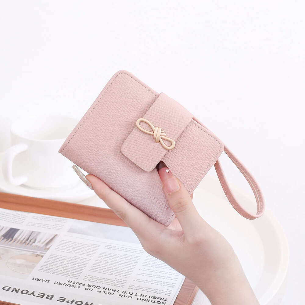 Luxury fashion wallet Bowknot Short Wallet For Women New Korean Style Handbag Off Stackable Coin Purse With Zipper And Wrist Strap