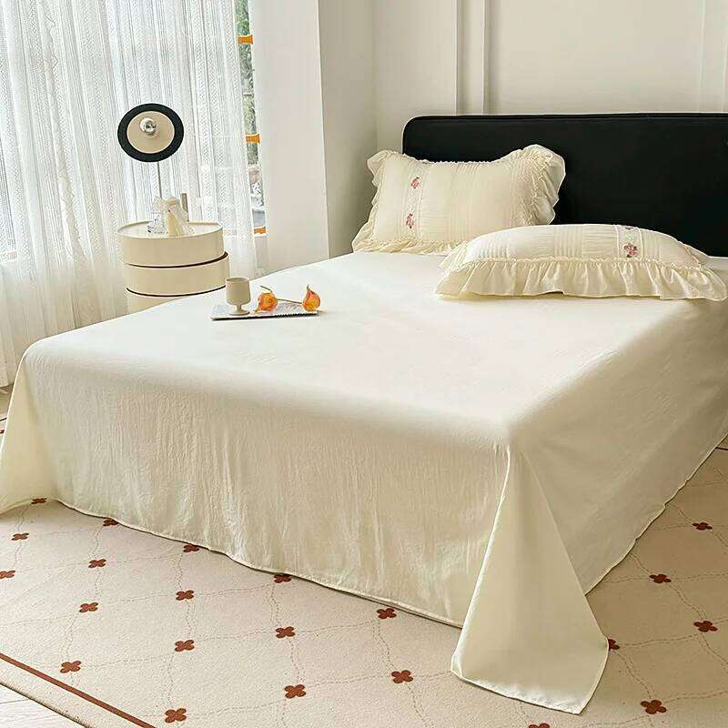 Korean Princess Style Lace Ruffles Wedding Bedding Seersucker Washed Cotton Soft Duvet Cover Set Bed Sheet Pillowcase 3/4Pcs H260312