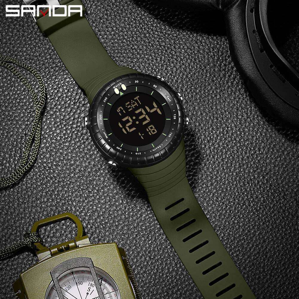 SANDA 6184 Brand Sport Watch for Man Waterproof Shockproof Digital Watches Luxury Outdoor Men's Wristwatch Original Clock