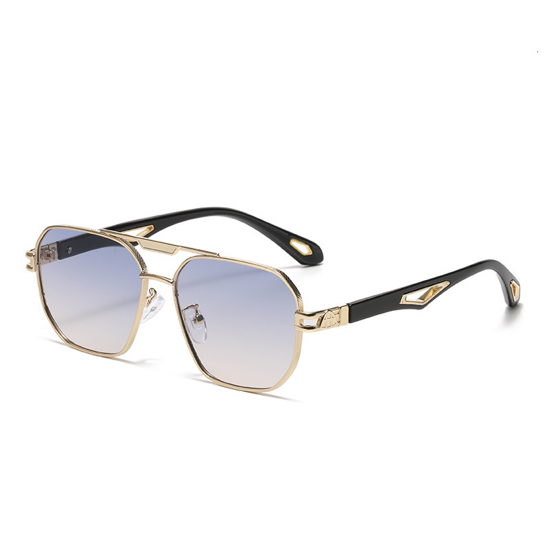 New Square Frame Metal Fashion Versatile Multi-color Style Trendy UV Protection Travel Sunglasses