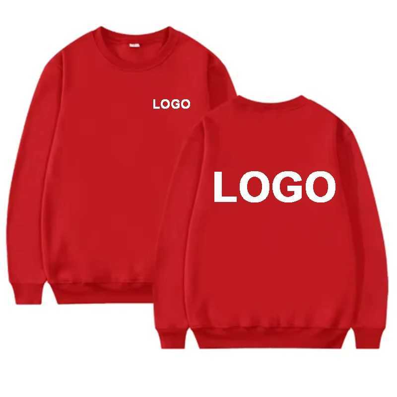Customized printed mens and womens round neck hoodies fashionable O-neck loose long sleeved pullovers street sports shirts M260312