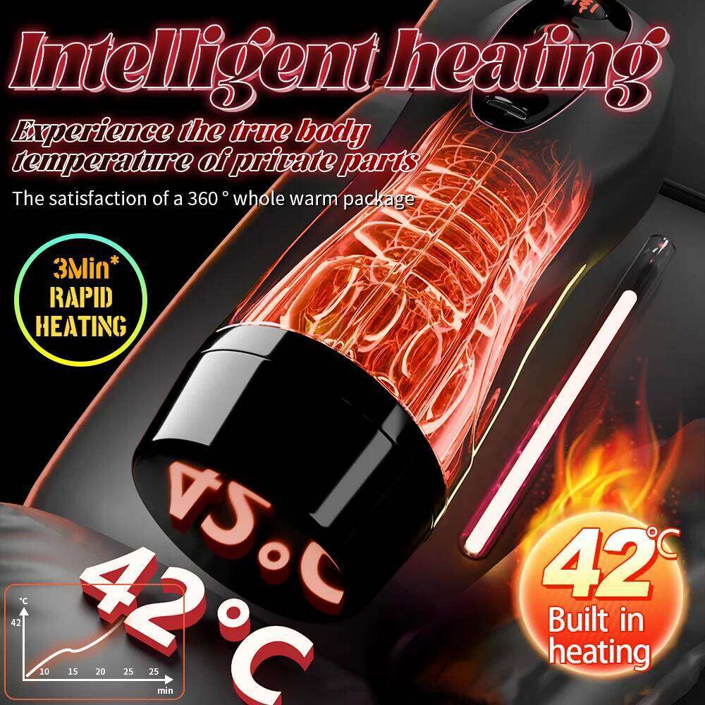 Machines Male Masturbation Cup Suction Mount Pocket Pussy Sexy Voice Penis Trainer Heating Masturbator Sex Toy For Men Z260311