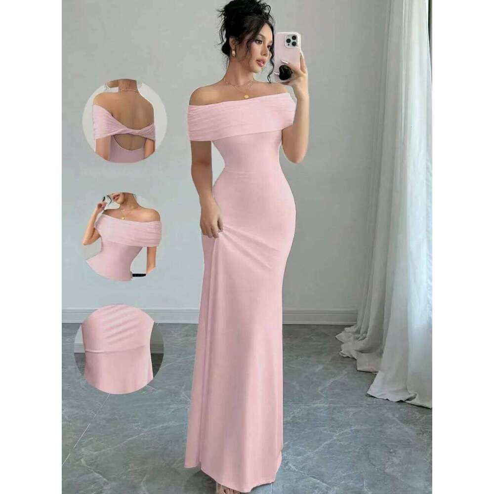 Off Shoulder Party Womens Sleeveless Sexy Bodycon Midi Dress, Elegant Bandage Cocktail Dress for Night Out C260311