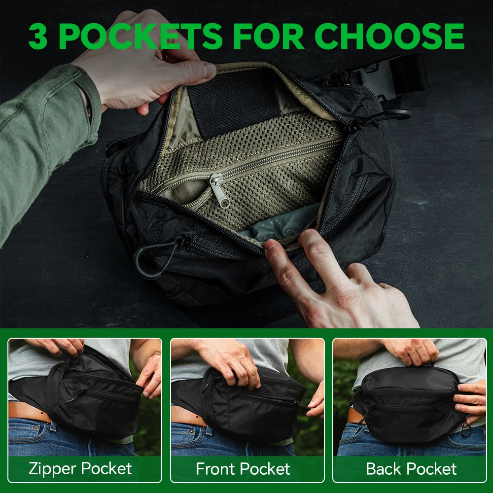 Tactical Waist Bag Concealed Carry Gun Bag Quick Access Handgun Bag Adjustable Waist Belt Fanny Pack with Gun Holster Outdoor 260311 - view 6