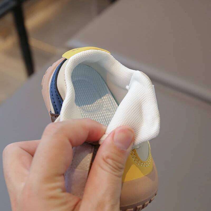 Children's Casual Sneakers Size 16-26 Khaki Leather Boys Girls Walking Spring and Autumn Beige Black Kids Board Shoes H260312