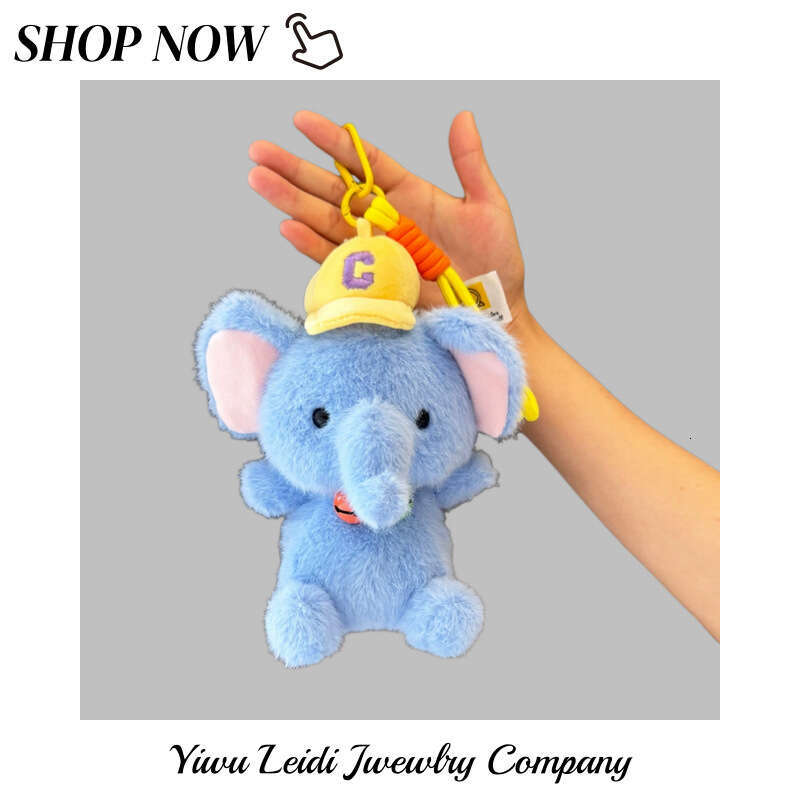 Plush Elephant Keychain for Desk Companion, Backpack Bag Pendant, Cute Baby Soothing Ornament