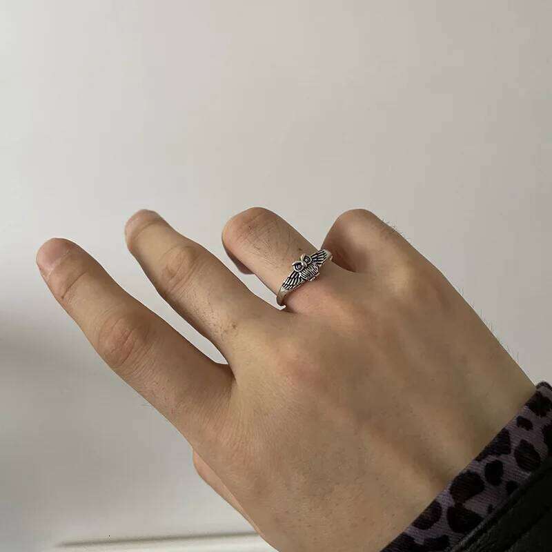 Buyee 925 Sterling Silver Finger Cute Owl Small Open Ring for Women Fashion Animal Fine Jewelry Circle with Box H260312
