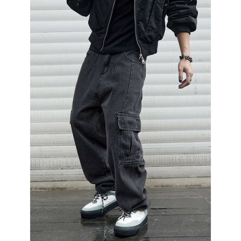 Y2k New Baggy Male Hip Hop Harajuku Trousers Wide Leg Denim Men's Jeans Streetwear Korean Oversize Cargo Pants 26Y0312