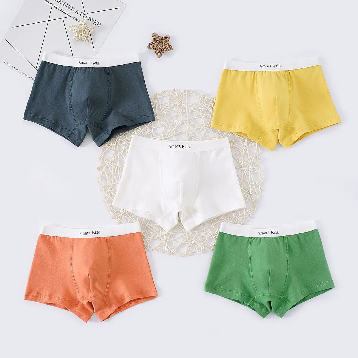 Childrens underwear cotton boys and teenagers boxer shorts 5pack 260311