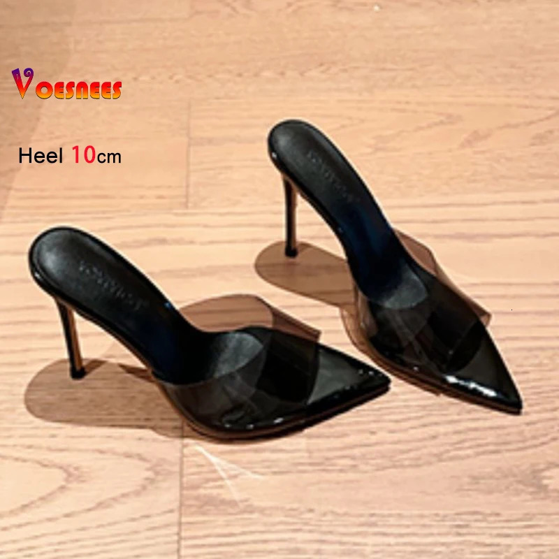 Pointed Toe Slippers For Ladies Fashion Leopard Print 2025 Summer Mules Shoes 10CM Thin High Heels Elegant Women Suede Sandals 260306