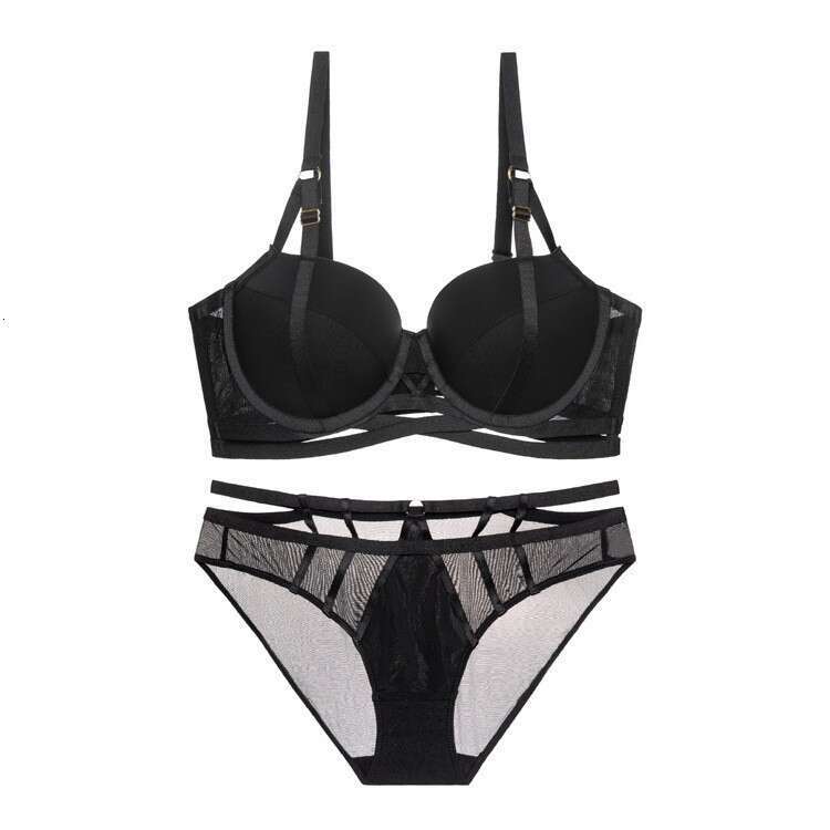Women Modern Structured Bra Set with Criss-Cross Straps and Matching Panty Elegant Underwire Lingerie for Everyday Wear or Light Activity