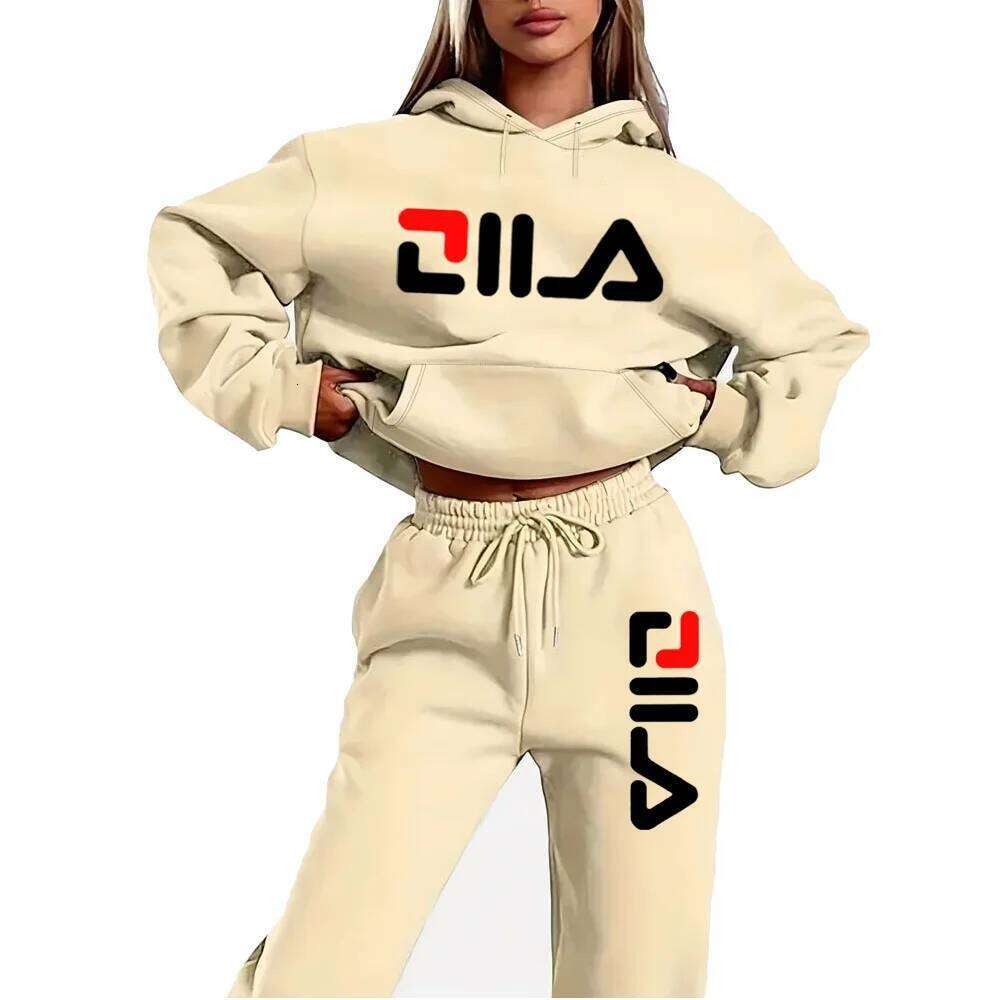 Women's Tracksuit Quality Two Piece Set for Women Fashion Jogging Sweatshirt Suit Drawstring Sports Daily Hooded C260312