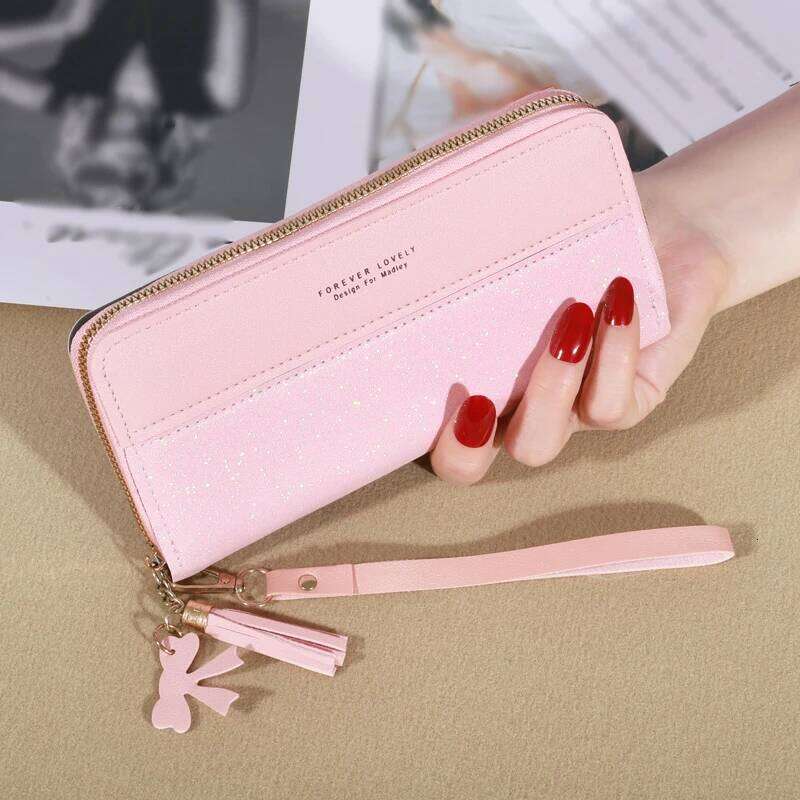 Fashion Zipper Ladies Long Tote Bag Coin Card Holder PU Leather Wallet