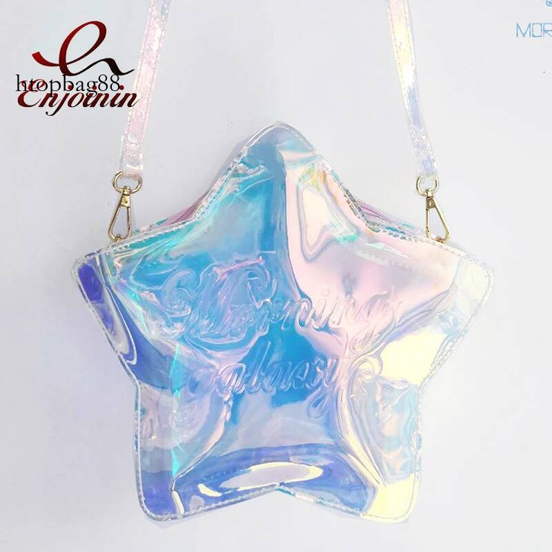 Kawaii Laser Moon Star Purses and Handbags for Girls Lolita Shoulder Cloud Shape Crossbody Clear Cosplay Bag New