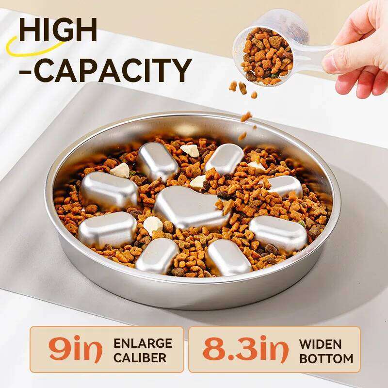 Pet supplies, stainless steel slow food dogs, feeding basin for cats, choking and anti overturning bowl 26Y0312