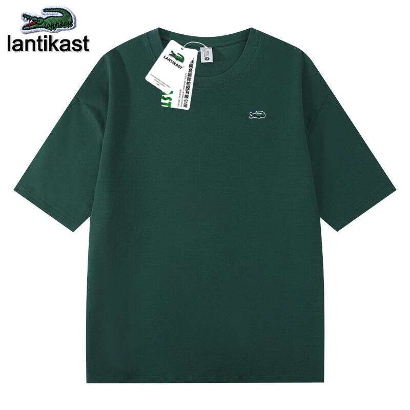 Noble Crocodile Official designer polo Flagship Store Genuine 300G Heavy Cotton T-Shirt Trendy Round Neck Short Sleeve Versatile Top Casual