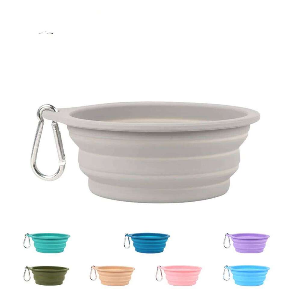 350/600ml Large Collapsible Dog Pet Folding Silicone Outdoor Travel Portable Puppy Food Container Feeder Dish Bowl 26Y0312