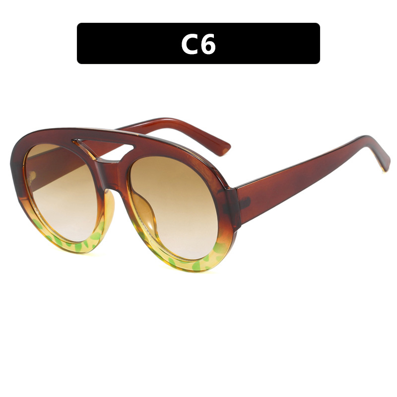 Oversized Toad shaped Sunglasses Double Beam Double Beam Fashion Contrast Cross border Sunglasses Instagram Internet Celebrity Sunglasses Women