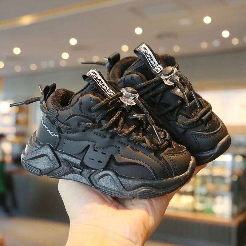 Plush Children Chunky Sneakers Waterproof Boys Sports Shoes Comfortale Arch Support Girls Running Child Footwear H260312