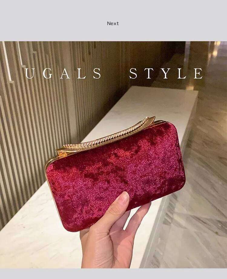Glitter Shiny Diamond Clutch Purse For Wedding Party Luxury Velvet Banquet Women Handbag Fashion Evening Shoulder Bag
