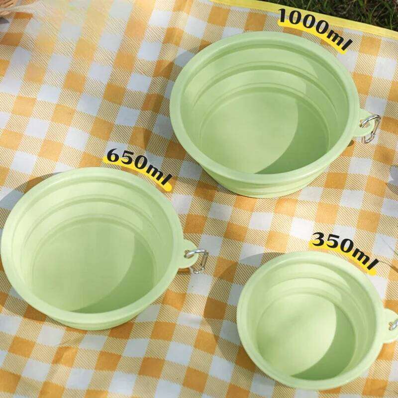 Feeders Folding Silicone Outdoor Travel Foldable Portable Cat Dog Food Water Container Feeding Tray Bowl Pet Supplies 26Y0312
