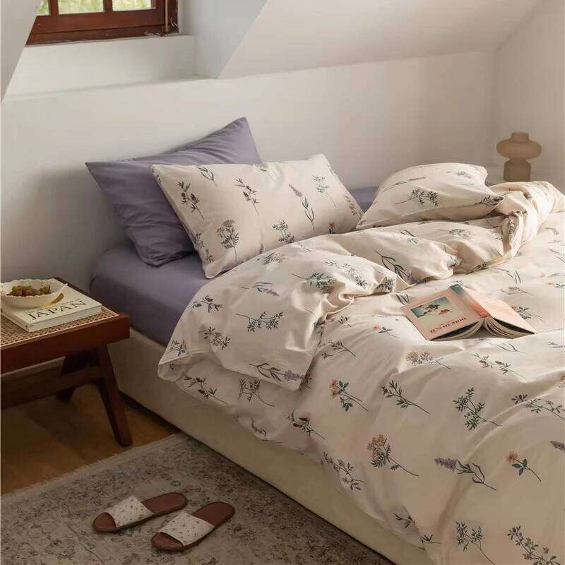 Cutelife Flower Cotton Sheets Set Cozy Duvet Cover Pillowcase Single Queen Home Textile Double Bed Linen Bedroom Bedding H260312
