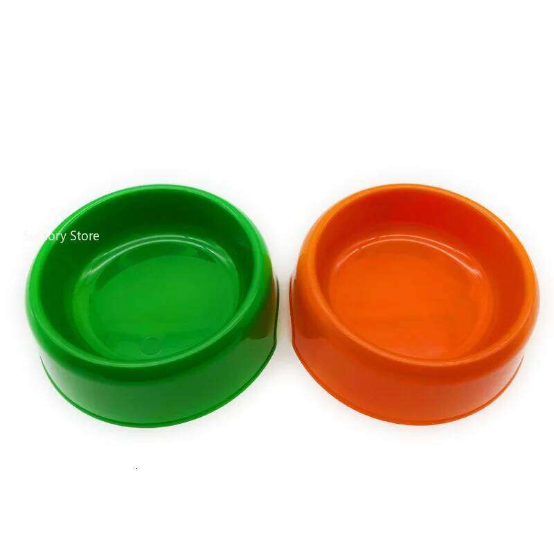Solid Color Plastic Cat Round Single Bowl Thickened Eco-Friendly Pet Supplies Dog Accessories 26Y0312