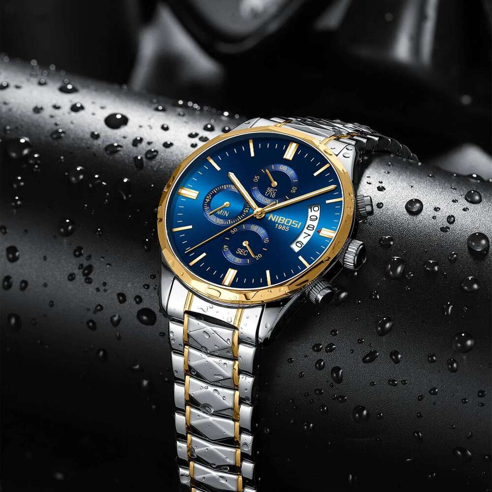 NIBOSI Fashion Mens Watches Top Brand Luxury Watch Men Waterproof Wristwatch Quartz Luminous Chronograph Clock Relogio Masculino