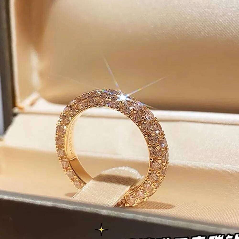 Single Row Round White Zircon Rings For Women Silver Gold Color Promise Engagement Wedding Bands Bridal Jewelry New Year Gifts H260312