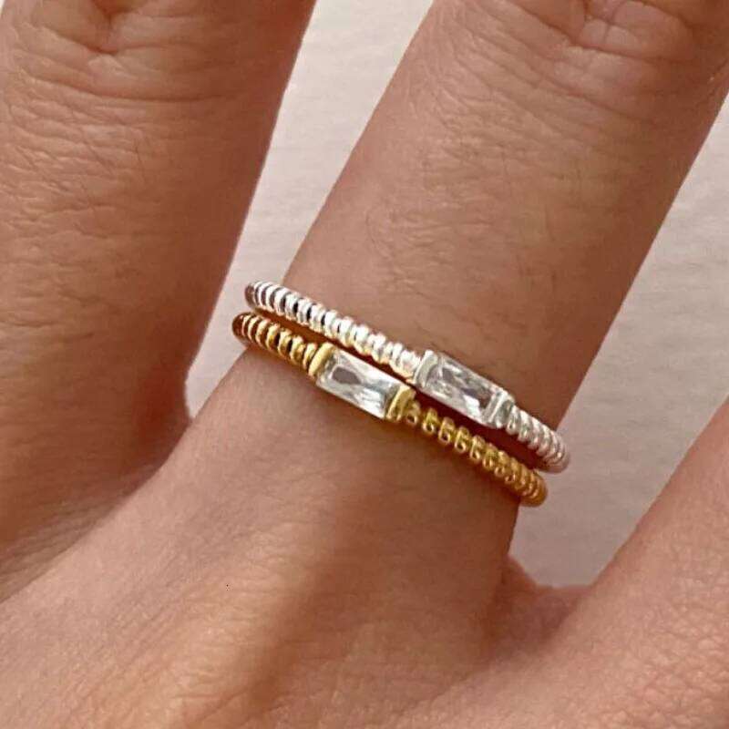 925 Sterling Silver Dating Ring Square Zircon Rings For Women Engagement Elegant Party Jewelry Accessories Wholesale H260312