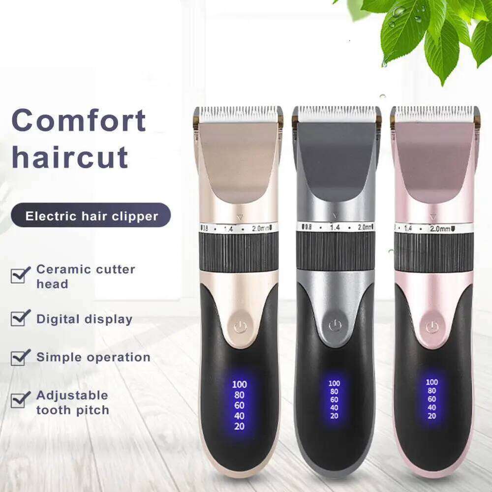Razors Ceramic Electric Clipper Digital Display Trimmer USB Rechargeable Hair Cutter Barber Machine C260312
