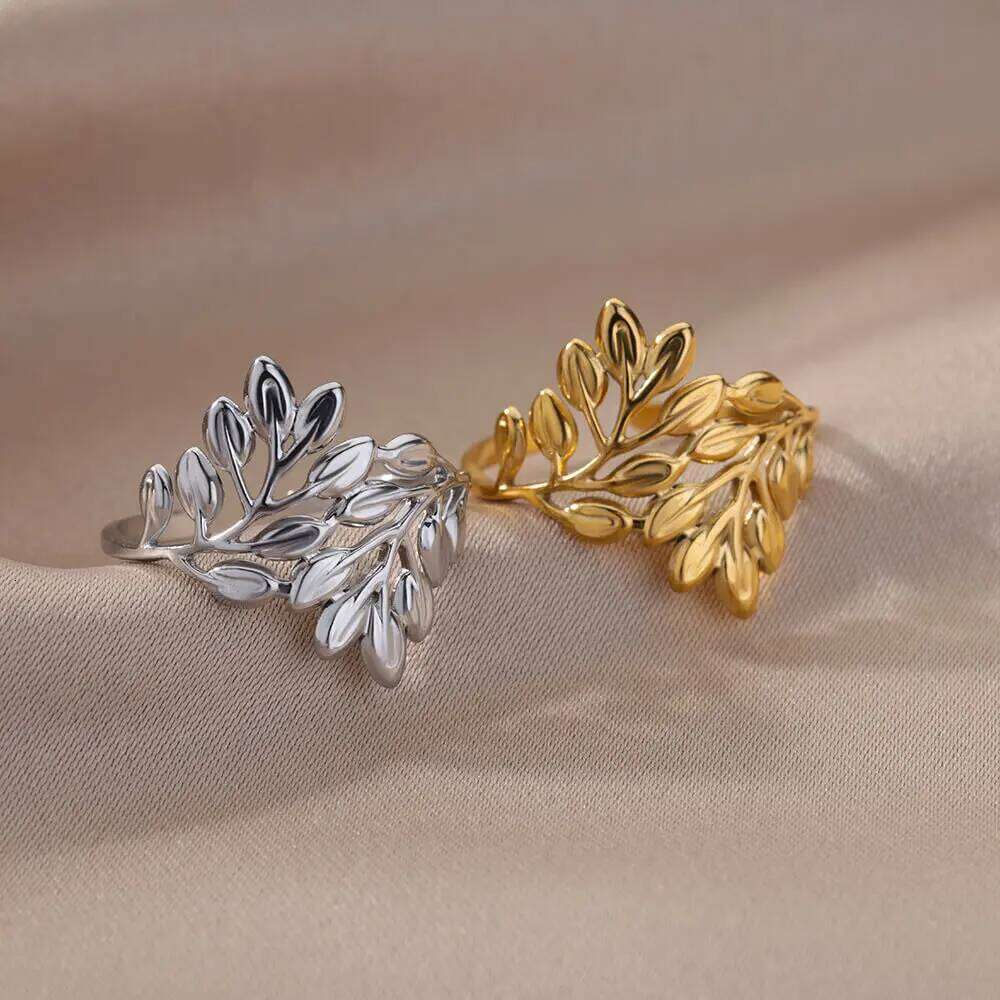 40 Style for Women Stainless Steel Classic Gold Color Adjustable Rings Wedding Aesthetic Jewelry Gift Free Shipping H260312