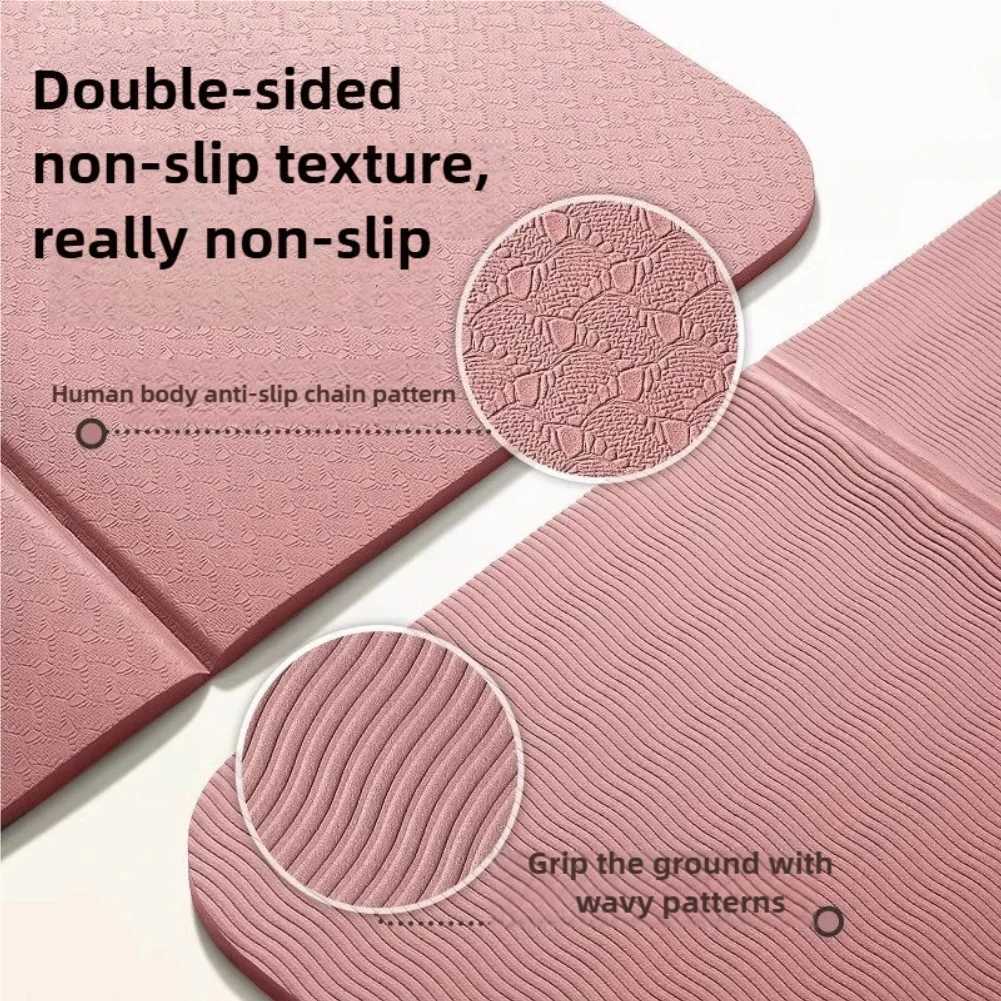 Eco-Friendly TPE Foldable Yoga Mat Double-Sided Non-Slip Travel Fitness Exercise Mat for Pilates and Floor Workouts M260312