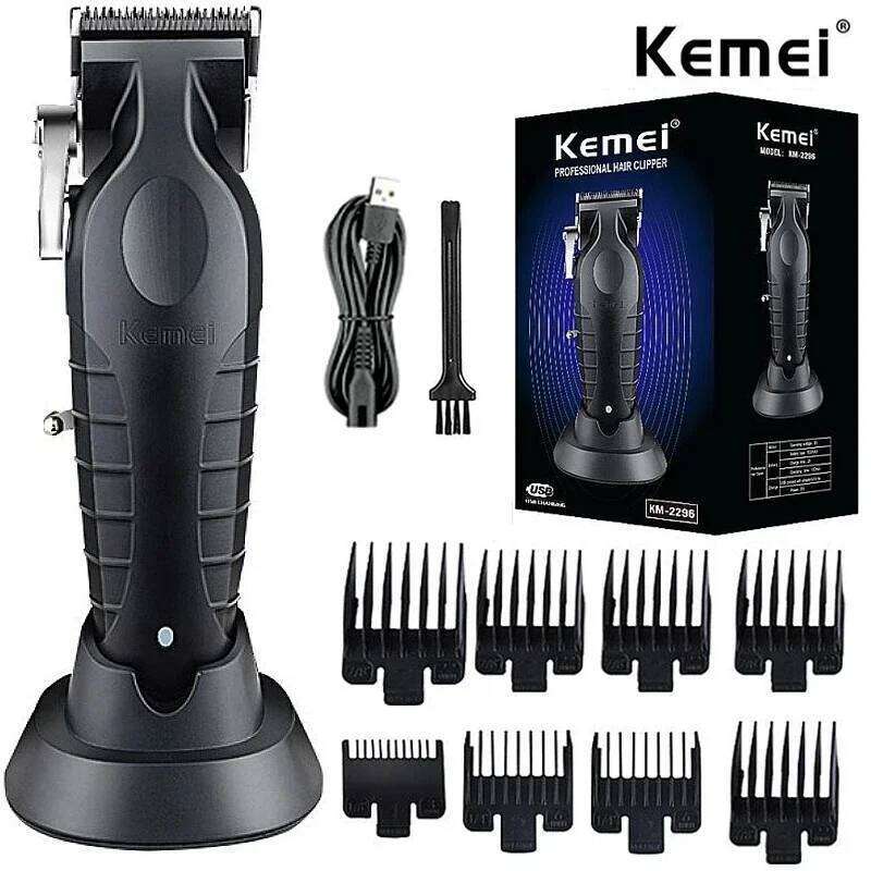 Kemei Professional Clipper For Men Adjustable Cordless Electric Trimmer Rechargeable Hair Cutting Machine Lithium C260312