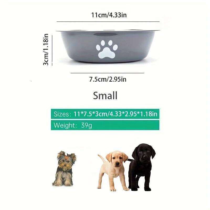 1Pcs Pet Food Rice Stainless Steel Drinking anti-tip Large Dog Cat Water Bowl 26Y0312