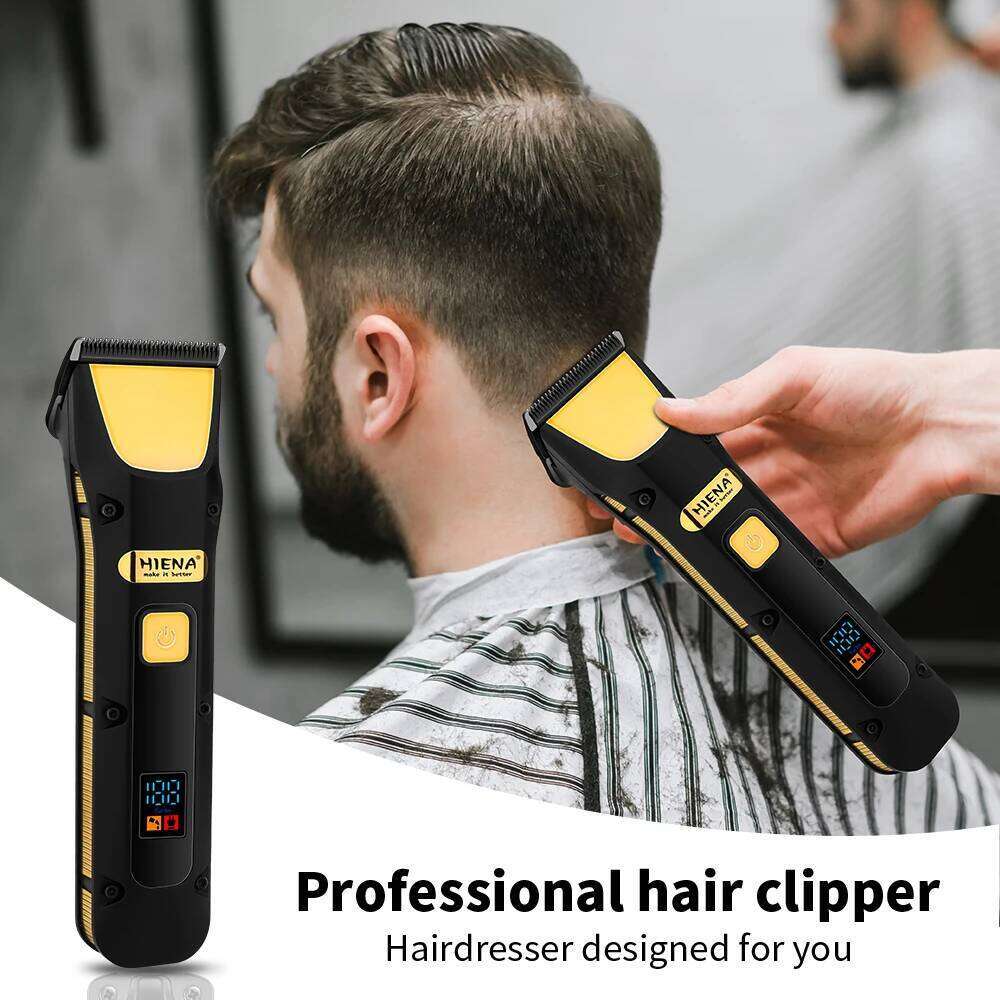 HIENA Professional Electric Clipper Barber Hair Cutting Machine 9000 RPM Haircut Metal Trimmer for Men C260312