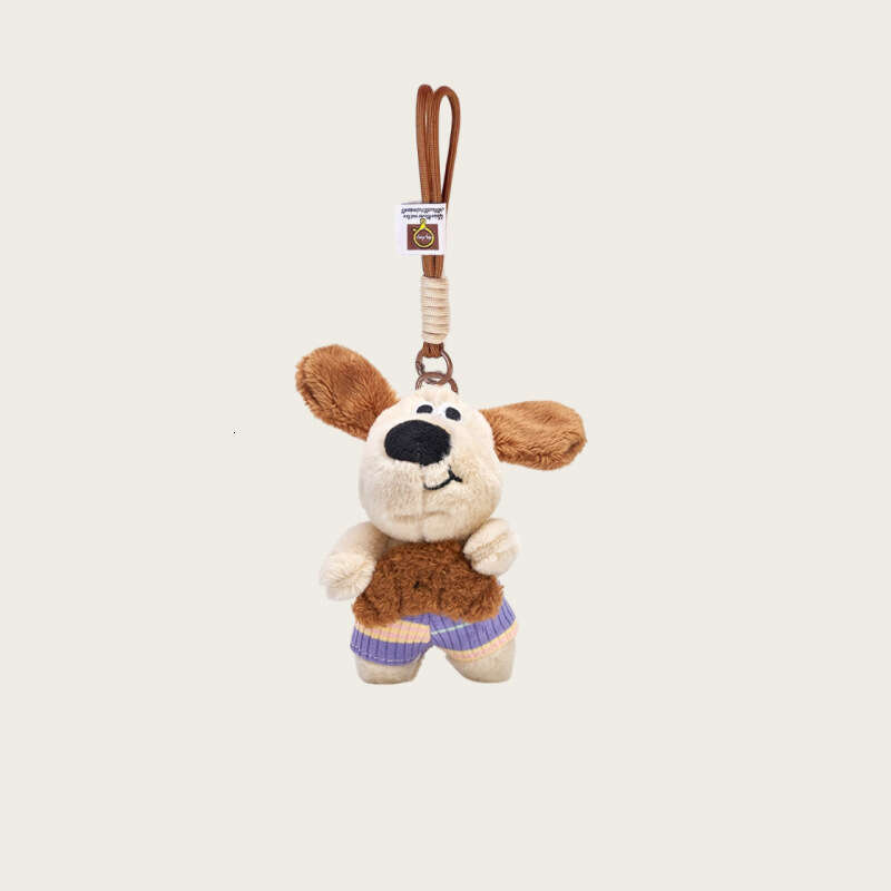 and Adorable Boss Dog Plush Doll Keychain Cartoon Cute Stuffed Toy Backpack Decoration Bag Pendant Wholesale