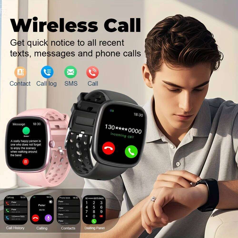 LAXASFIT 1.53" HD Screen Smartwatch Men Women Bluetooth Call Smartwatches Fitness Sport Heart Rate Music Playback Smart Watch