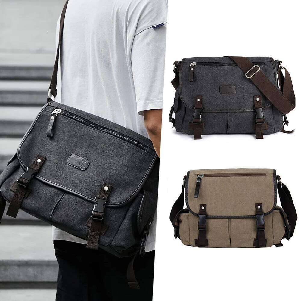 Vintage For Men Large Capacity Crossbody Bags Water Resistant Messenger Handbags Adjustable Strap for School Work