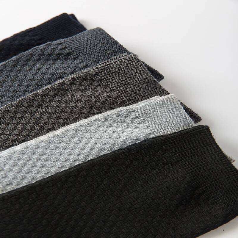 5 Pairs Men Bamboo Fiber Crew Man High Quality Spring Autum Winter Business Breathable Male Dress Ankle Socks Z260312