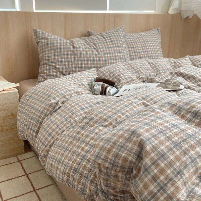 Nordic Ins Bedding Pure Cotton Duvet Cover Skin-Friendly Single Twin Full Queen Size Flat&Fitted Bed Sheets Set H260312