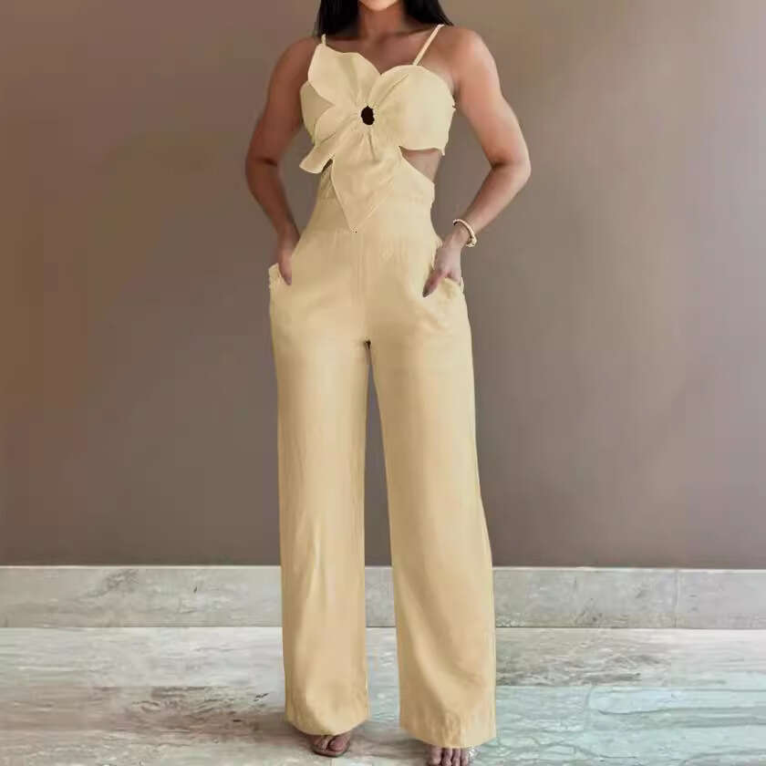 2024 Cross-Border Fashion Casual Backless Jumpsuit for Women