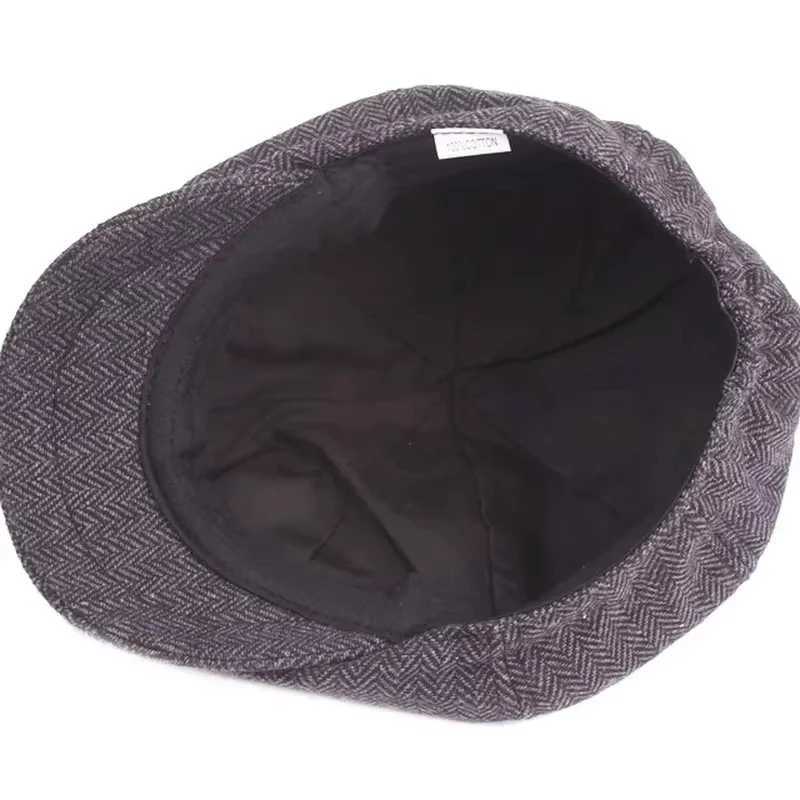2025 New Classic Hat for Men Caps Vintage Retro Tweed Peaky Blinders Beret Hat Flat Peaked Cap Street Hats for Women Men H260312 - view 4