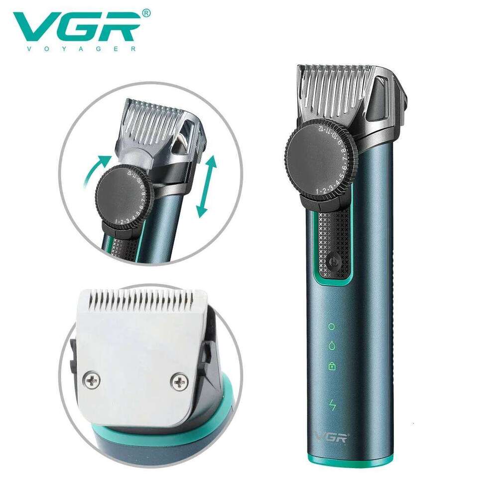VGR Adjustable Beard Trimmer Electric Clipper Waterproof Hair Cutting Rechargeable Haircut Machine For Men V-973 C260312