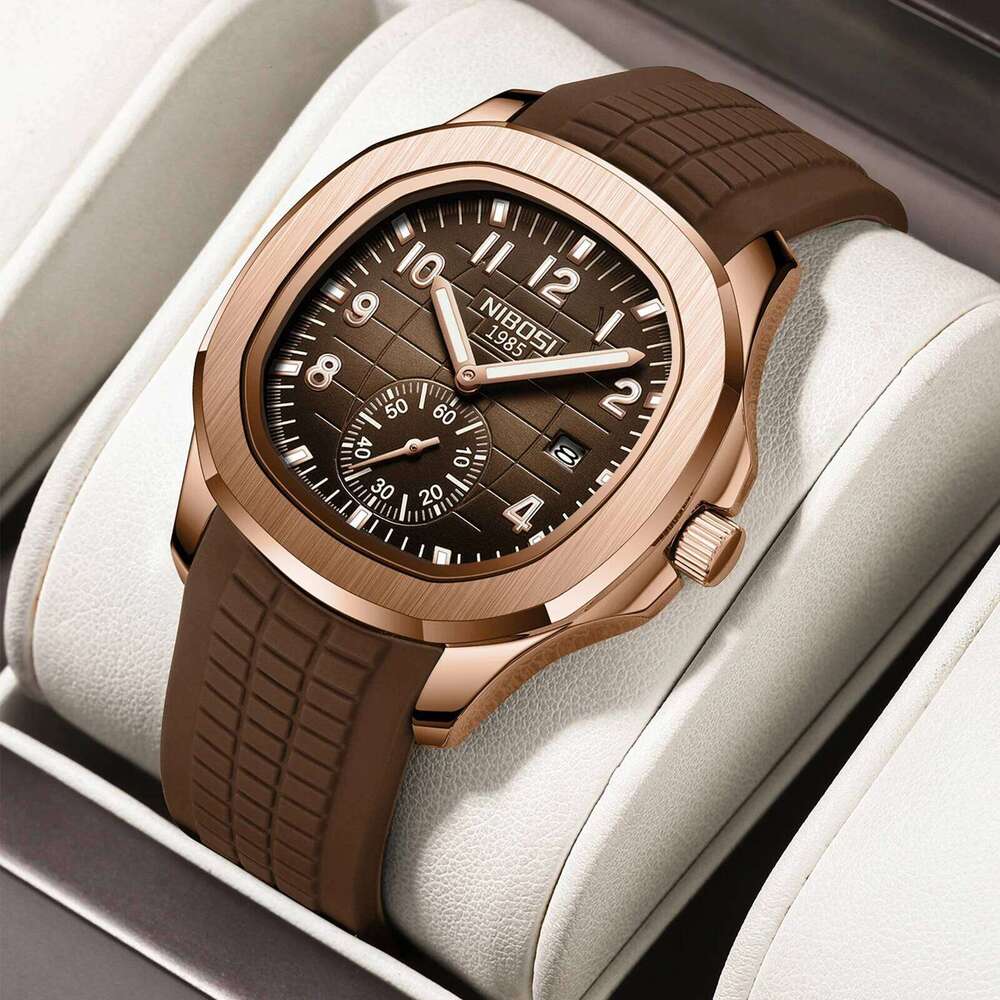 NIBOSI Auto Date Watch Top Brand Luxury Sport Mens Waterproof Luminous AQUANAUT Quartz Watches for Men Reloj Hombre