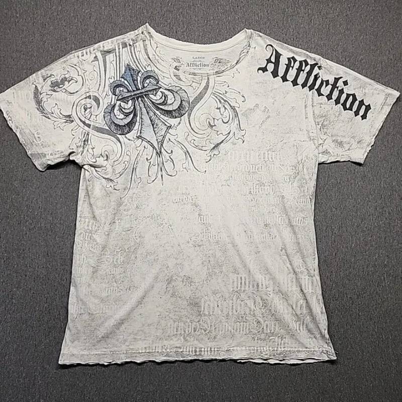 Y2K Affliction Vintage Grunge Graphic T Shirt Mens Gothic Couple Matching Tops Oversized Cotton Tee Streetwear Summer ddmythur