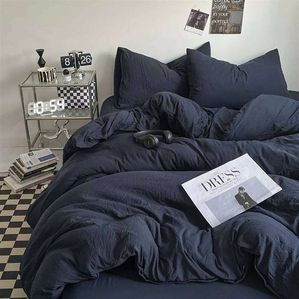 100% Thick Brushed Bed Sheets, Duvet Cover Set, Four Bedding Set Three Piece Bedding, Fully Enclosed for Home Gift H260312 - view 7