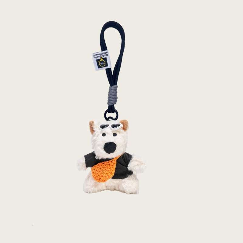 Doll Small Toy Car Keychain Girl Gift Cute West Highland White Terrier Plush Pendant Scrawled Puppy Bag Charm