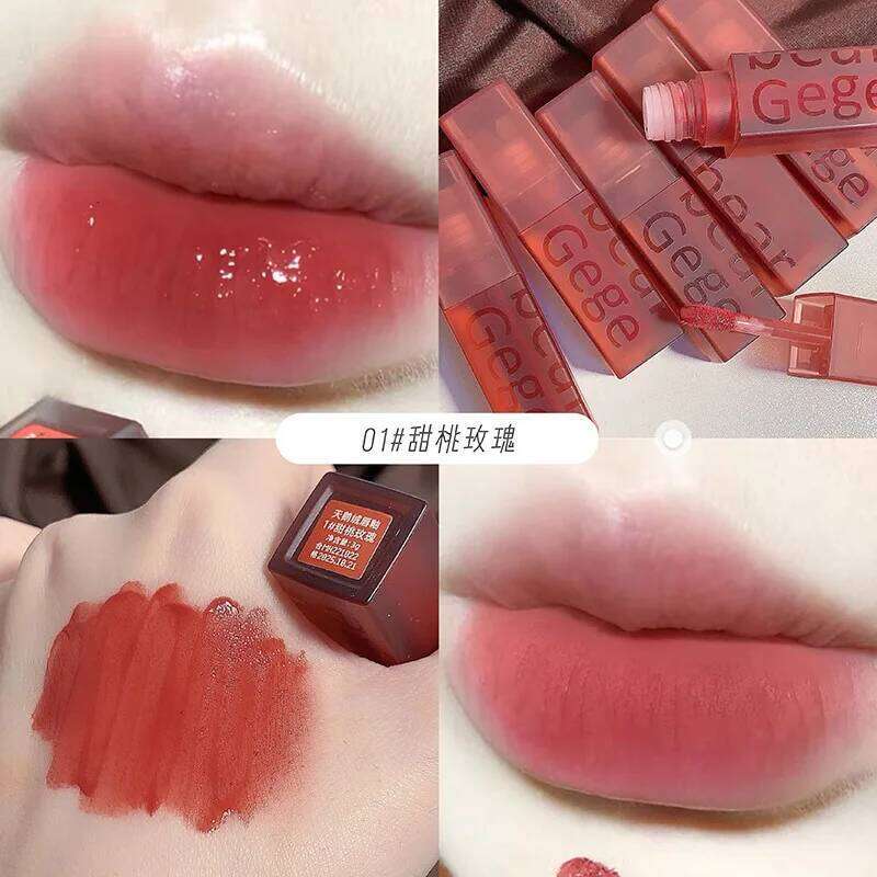 Gege Bear Velvet Lip Glaze Soft Mist Matte Long-Lasting Non-Fading Lipstick for Autumn And Winter W260311