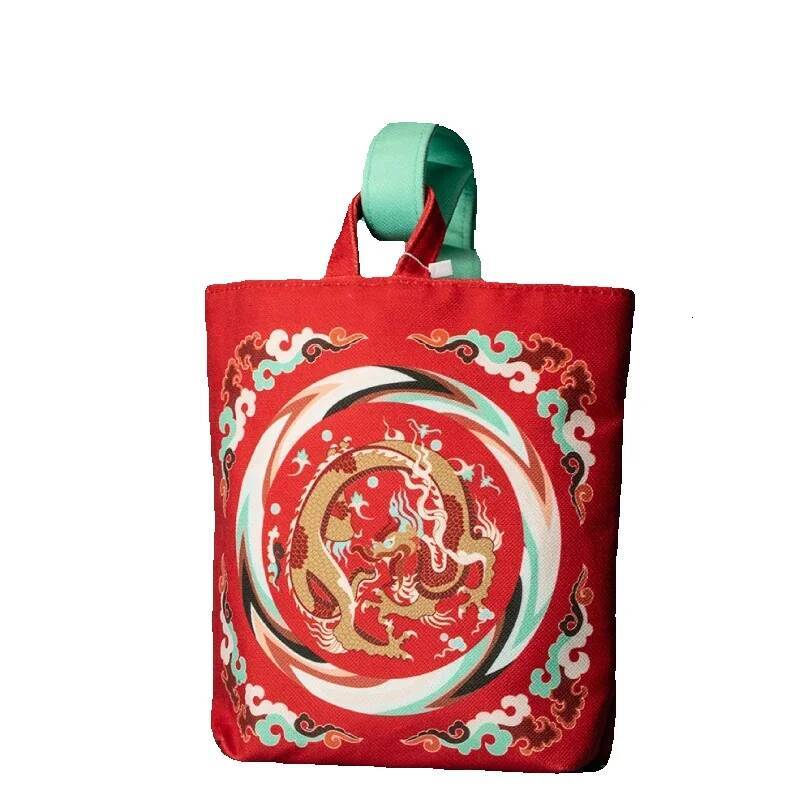 Bestseller Research Institute Dunhuang Motif Ceiling Dragon Pattern Velvet Bag Museum Cultural and Creative Handbag Birthday New Year's Gift ddmy
